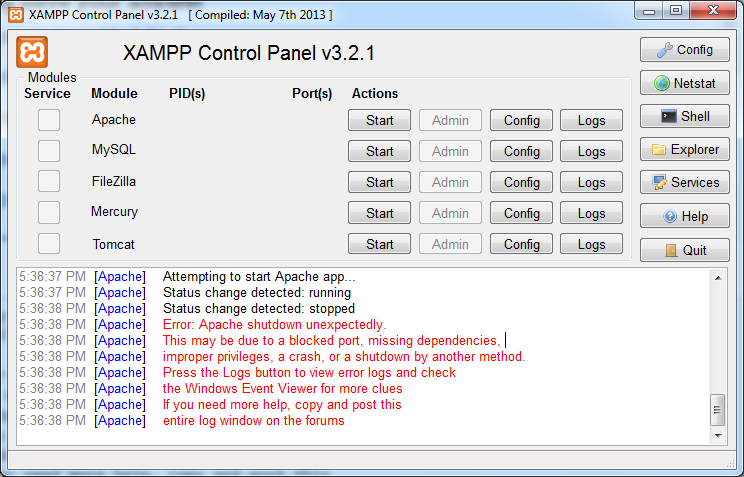 Xampp 32 bit windows 7 64 bit